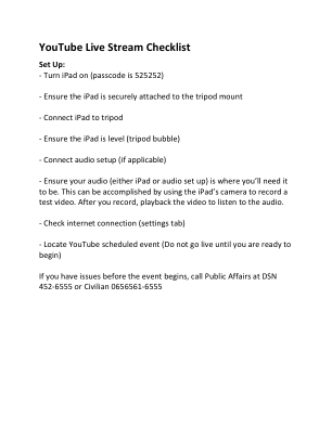 YouTube 直播清单